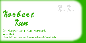 norbert kun business card